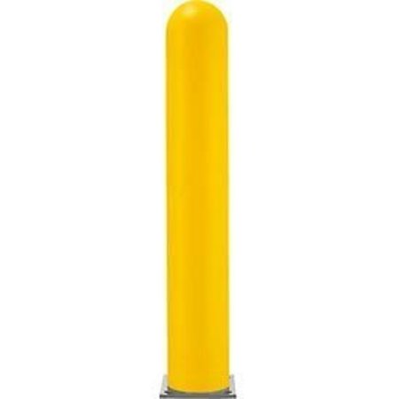 GLOBAL EQUIPMENT Smooth Bollard Post Sleeve, 8" HDPE Dome Top, Yellow BOL8YL